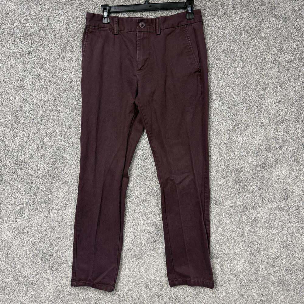 Old Navy Chino Pants Mens 29x29 Maroon Slim Fit Utility Khaki Preppy Flat Front